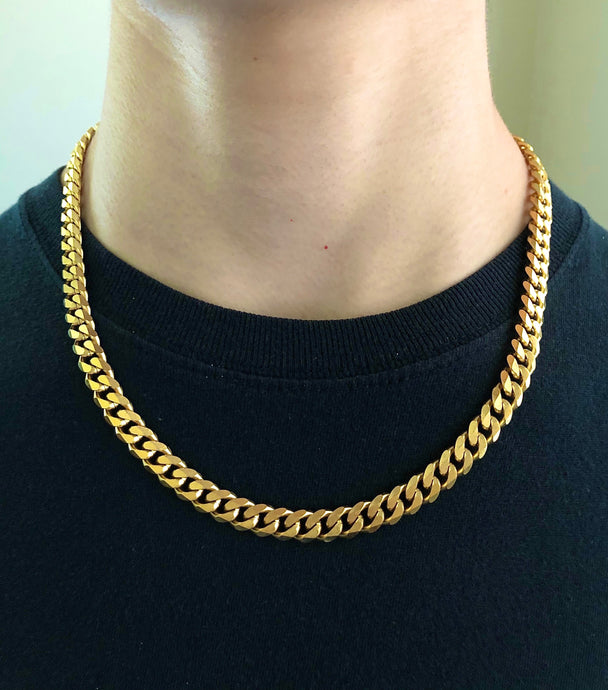 Heavy Gold Curb Choker Chain