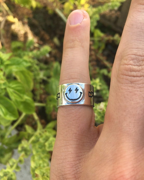 Happy Engraved Ring