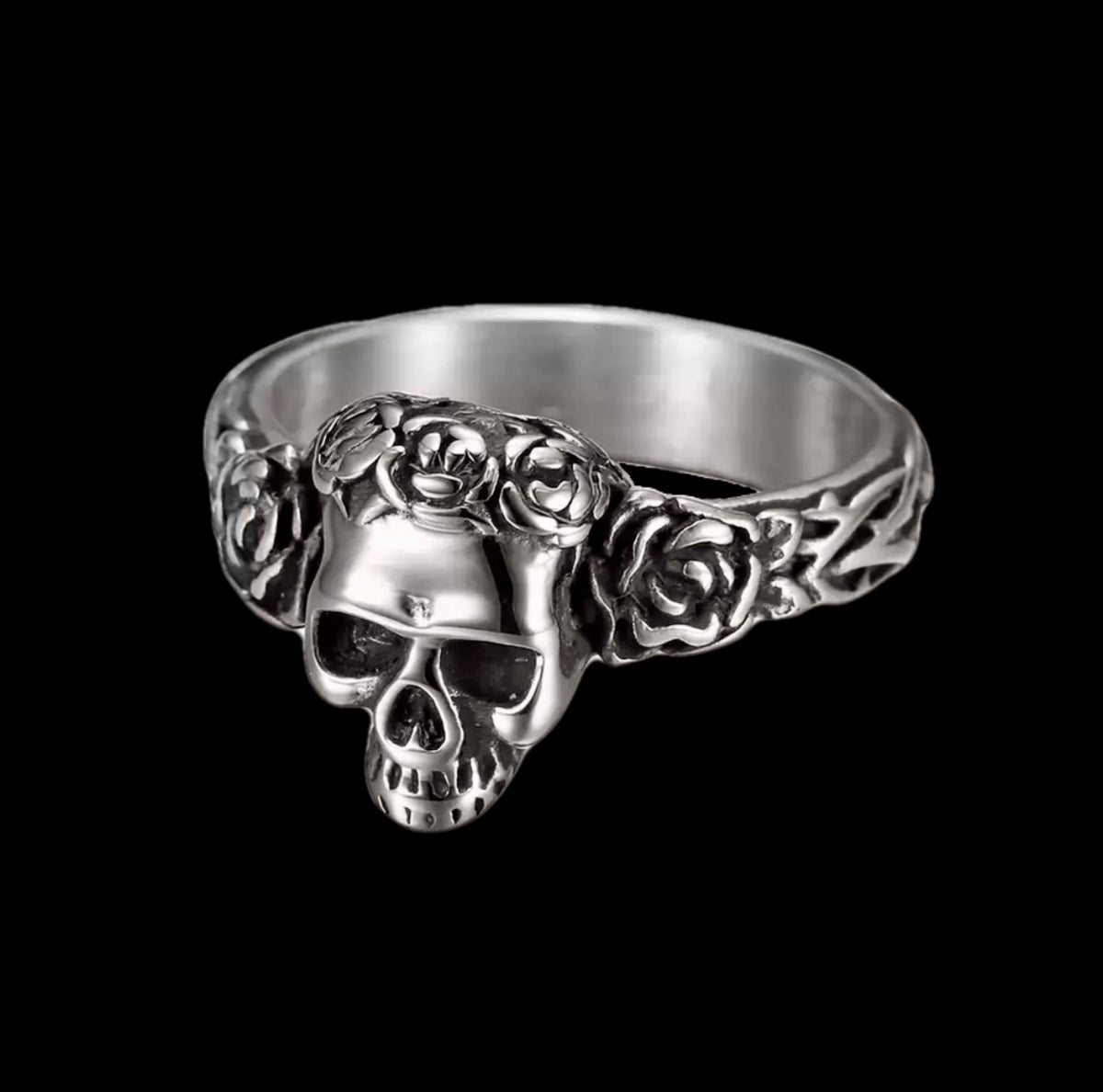 Skull And Roses Rings Rose Skull Ring – SaintStreetJewelry